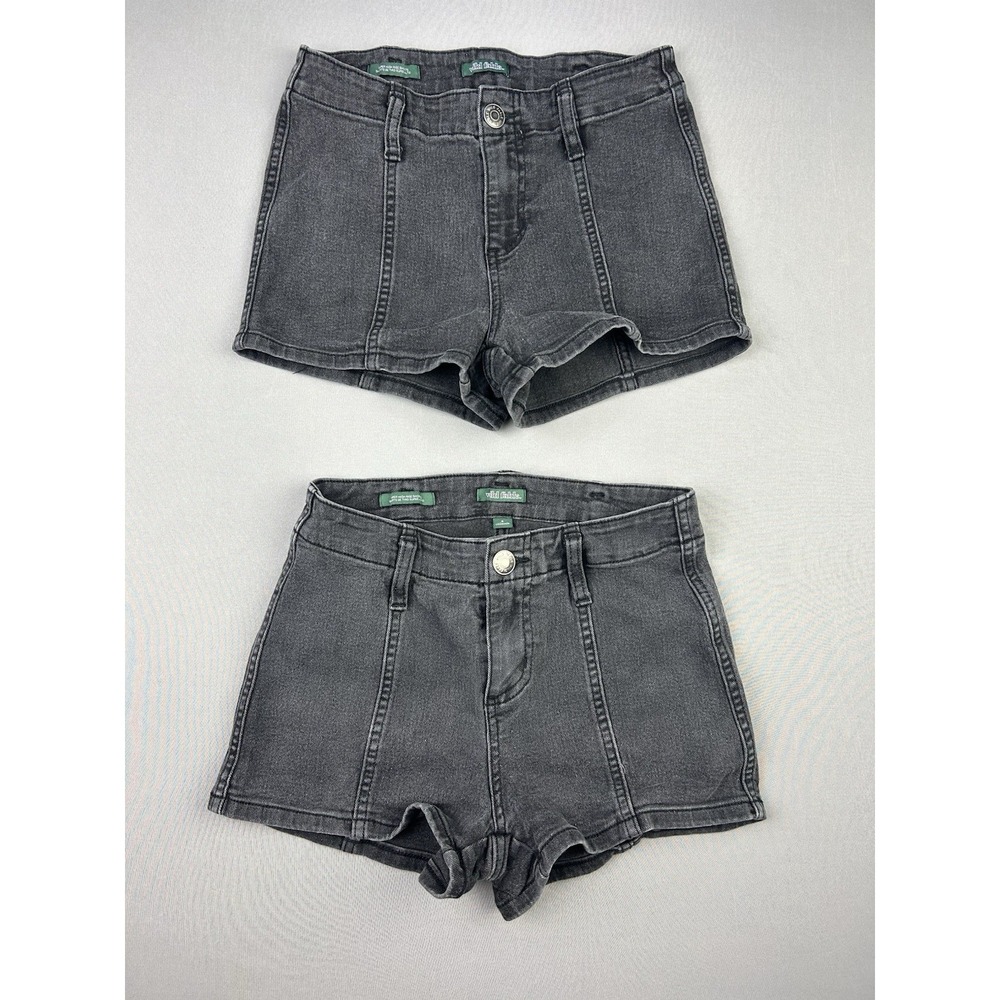 Lot Of 2 Wild‎ Fable Juniors 0 Super High Rise Black Faded Denim Shorts